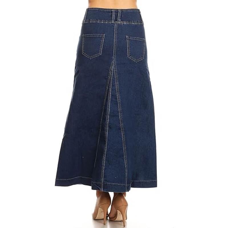 OEM ODM Summer Denim Skirt Wholesale Long-Length Loose Skirt Women Fashion Casual Denim Skirts For Women Jeans Factory