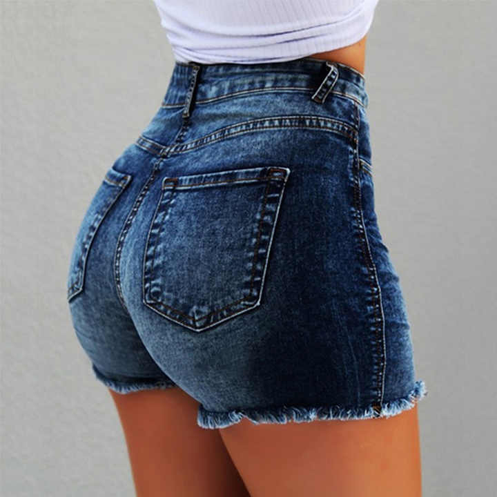 OEM ODM Women's Hot Shorts High Waist Solid Color Woman Denim Shorts For Women Jean Shorts Manufactures