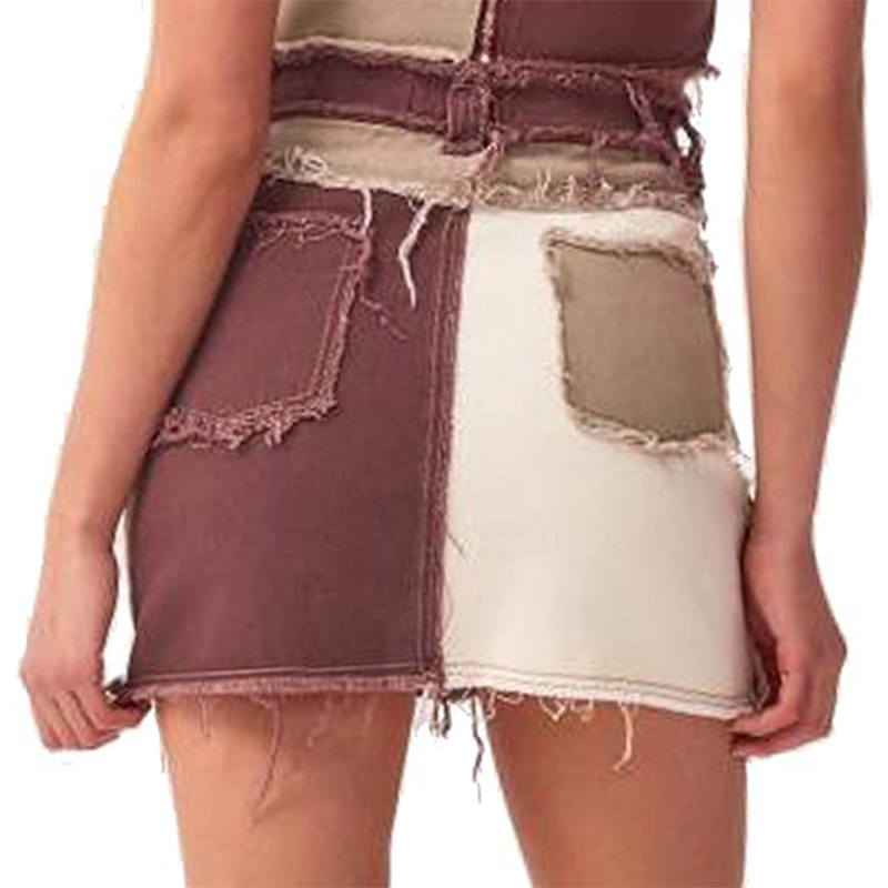 OEM ODM High Quality Custom Zipper Pocket Fashion Jeans Skirt Ladies Short Mini Cargo Denim Skirts For Women