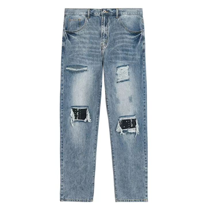 OEM ODM Wholesale Men's Street Wear Clothing Bulk Wholesale Jeans Washed Distressed Baggy Jeans Men's Denim Jeans Pants