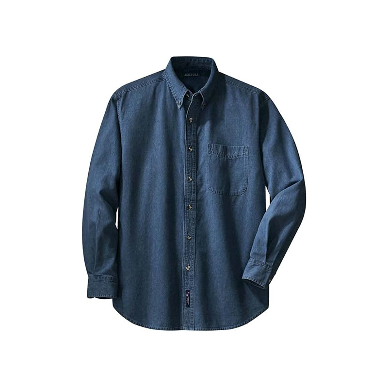 OEM ODM High Quality Mans Shirts Slimfit 100% Cotton Men's Multi Pockets Shirts Fashion Style Casual Denim Shirts