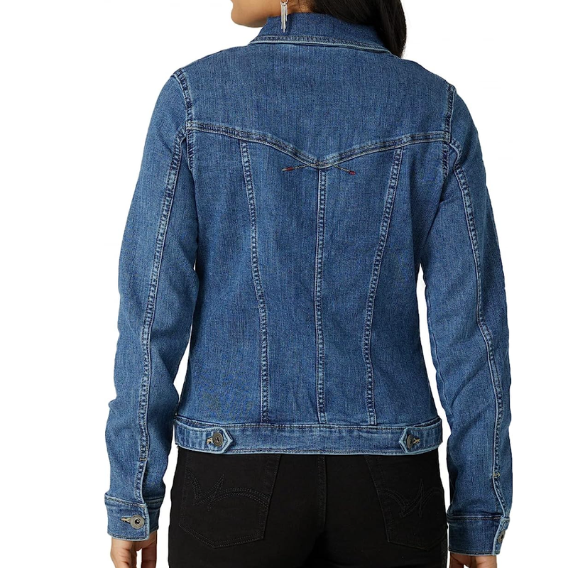 OEM ODM Custom Made Women's Long Denim Jacket Women Jean Jacket Cotton Fashion Jacket Coat