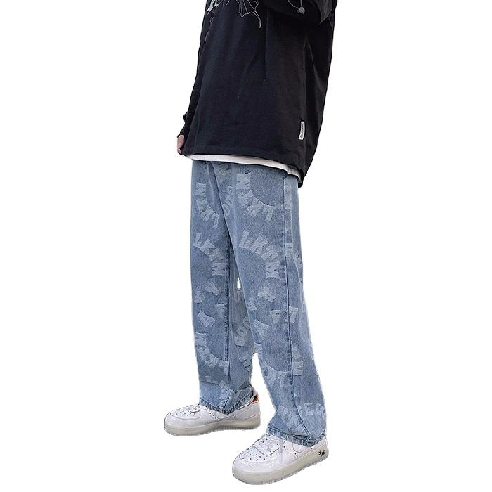 OEM ODM Fashion Hip Hop Streetwear Loose Trousers Distressed Denim Pant Men's Designer Clothing Men's Jean