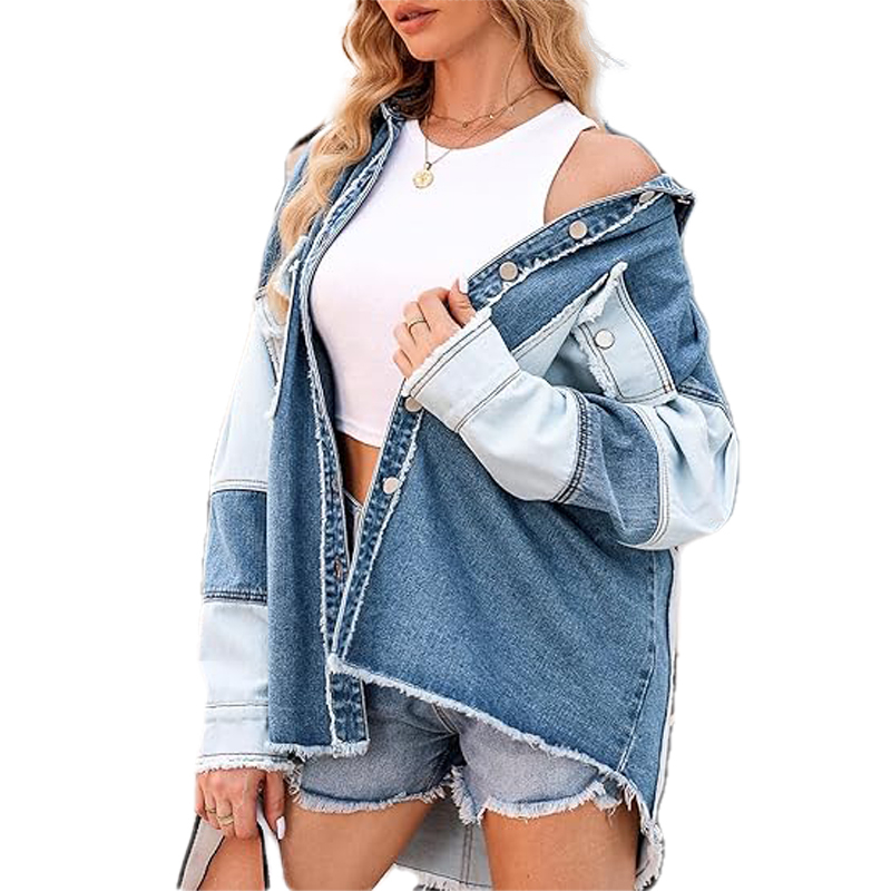 OEM ODM Women Shirt Casual Long Sleeve Denim Women's Blouse Clothes Loose Comfortable Tops Fashion Female Shirt Jeans Factory