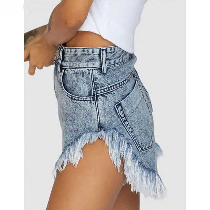 OEM ODM Summer High Waist Women's Jeans Denim Short Hot Pants Shorts Female Loose Denim Shorts Frayed Cutoff Shorts Factory