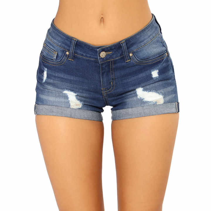 OEM ODM Skinny Stretchy Women Shorts High Elasticity Plus Size Women's Jeans Summer Sexy Jeans Shorts Women Denim Shorts Factory