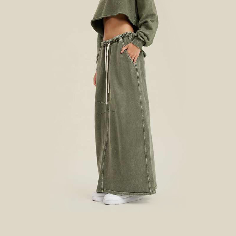 OEM ODM Wholesale Custom Cotton Ladies Denim Long Jean Skirts Women A Line Casual Denim Maxi Skirt For Women 2023
