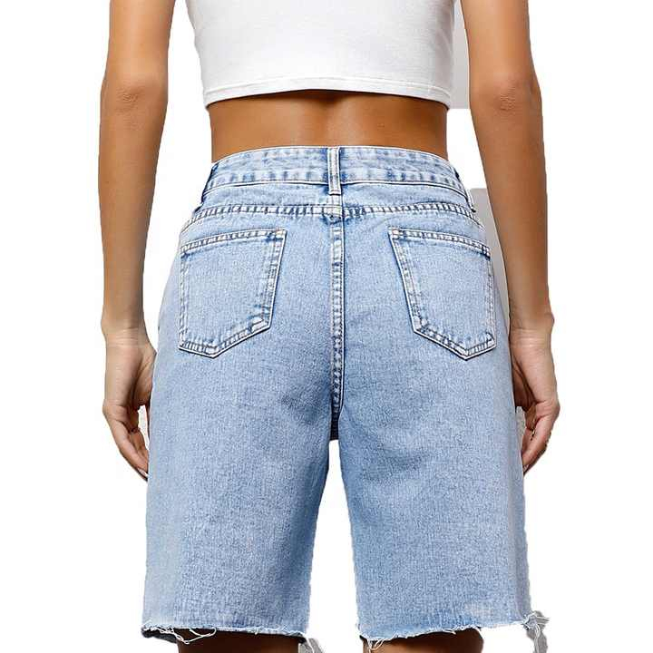 Welcome OEM ODM Customized Women Fashion Shorts Jeans Pants Sexy Blue Color Cotton Women Denim Jean Factory