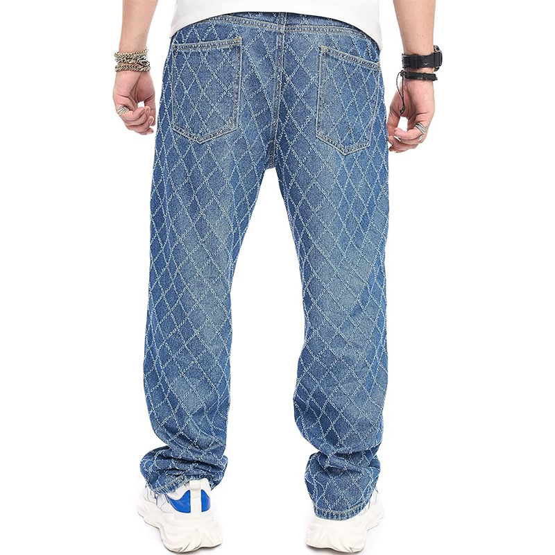 Welcome OEM ODM Straight Baggy Jeans Men Streetwear Hip-hop Wide Leg Men's Jeans High Quality Faded Vintage distressed Denim jeans