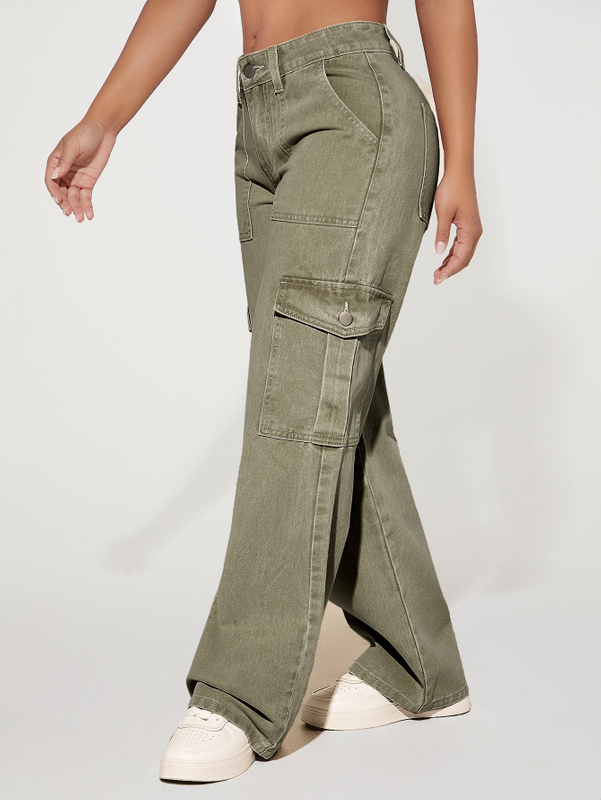 OEM ODM New Fashion Women's Pants Trousers Casual Custom logo Cargo Boyfriend Denim Wide Leg Pants Jeans For Ladies Pants Women