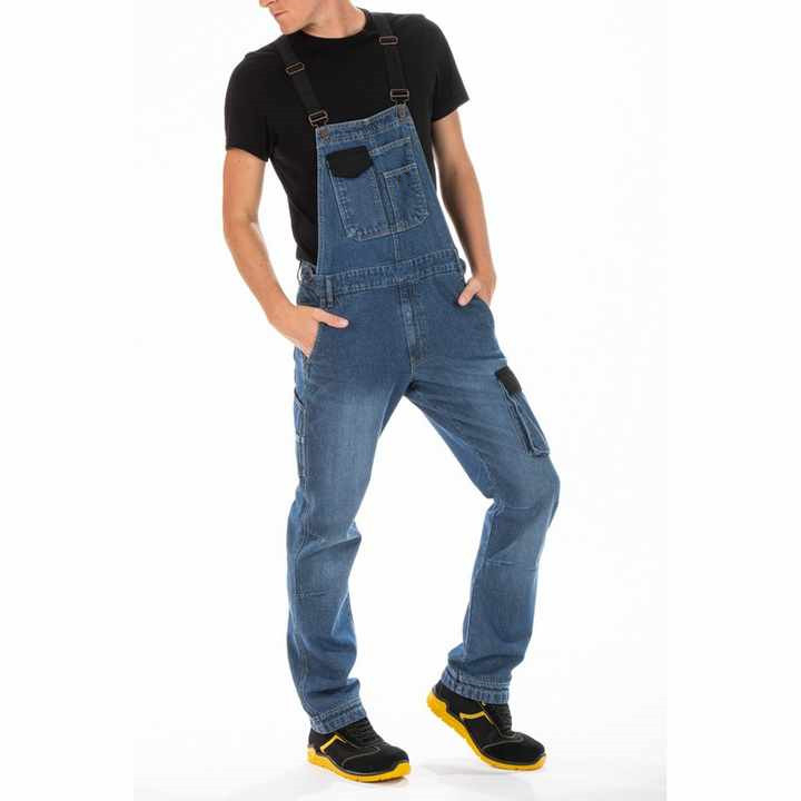 OEM ODM Men's Denim Overalls Casual Jeans Suspenders Jumpsuit Mens Relaxed Fit Overalls Jeans Factory
