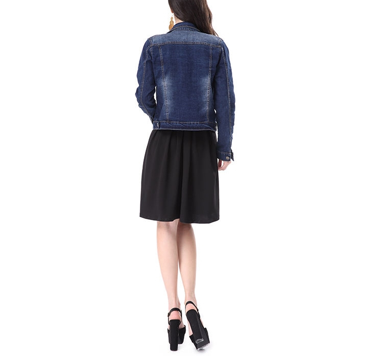 OEM ODM Newest Style Lady Jean Jacket Long Sleeve Woman Denim Jacket Women Clothing Custom Coat Cotton Blue OEM Pockets