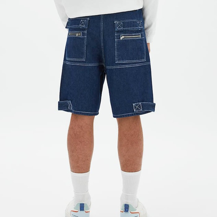 Custom Logo OEM ODM Washed Denim Shorts For Men Fashion Mid Waist Denim Jeans Shorts