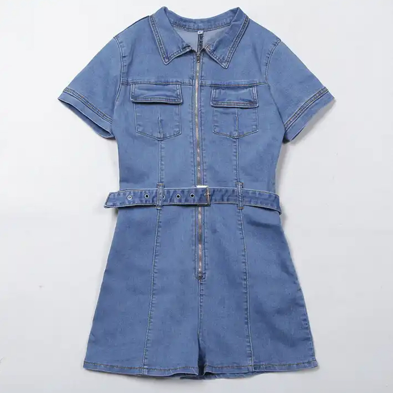 OEM ODM Fashionable Blue Colour Casual Wear Denim Jeans Overall Jumpsuits for Women, Fine Quality Slim Fit Dungaree for Women Factory