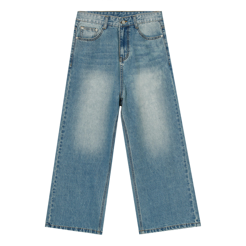 OEM ODM Custom Jeans Fashion Full length Mid Rise Baggy Jeans loose Mens Denim Pants Manufacture