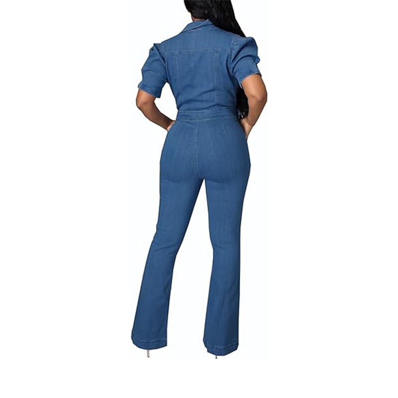 Welcome OEM ODM Wholesale Denim Overalls High Quality Womens Utility Denim Jumpsuits Women Jean Factory