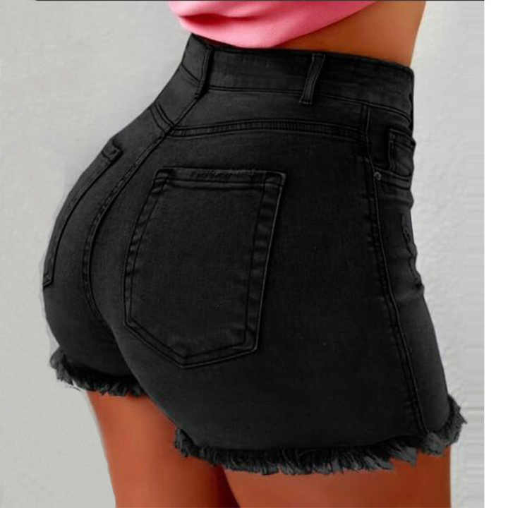 OEM ODM Women's Hot Shorts High Waist Solid Color Woman Denim Shorts For Women Jean Shorts Manufactures