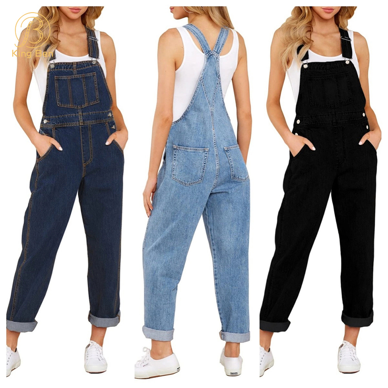 OEM ODM Women’s jeans pants jumpsuits casual loose fit overalls