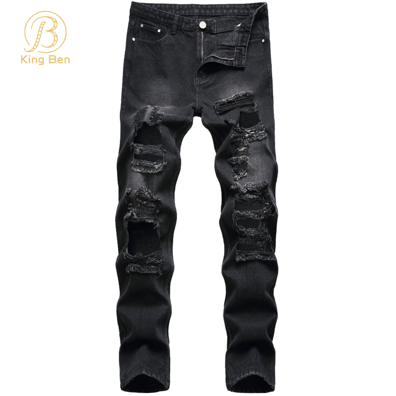 OEM ODM Wholesale High Quality Custom Men Jeans Denim Pants Black Washed Denim Jeans Manufacture 