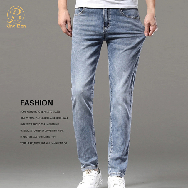 OEM ODM Men's Fashion Jeans Pants Factory Wholesale Blue Slim Pants