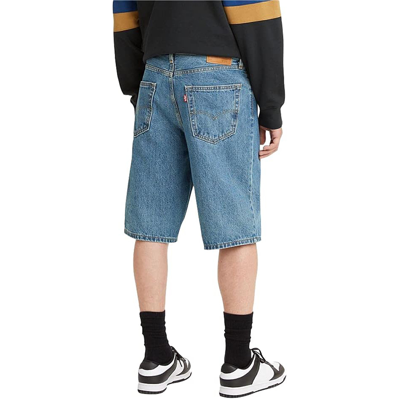 OEM ODM Customized Manufacturer Men Zipper Fly Loose Fit 100% Cotton Heavyweight Denim Pants Baggy Jeans Shorts