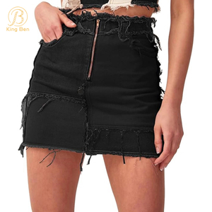 Welcome OEM ODM Denim Skirts Women Jean Skirt Sexy Pencil A-line Black Color Mini Short Skirt Lady Summer Pantskirt Jeans Factory