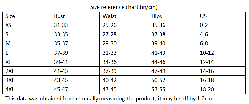 size reference table