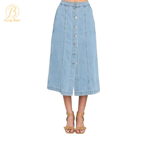 Welcome OEM ODM High Quality Vintage Simple Fashion Loose Highwaist Denim Jeans Skirt for Women Manufactures
