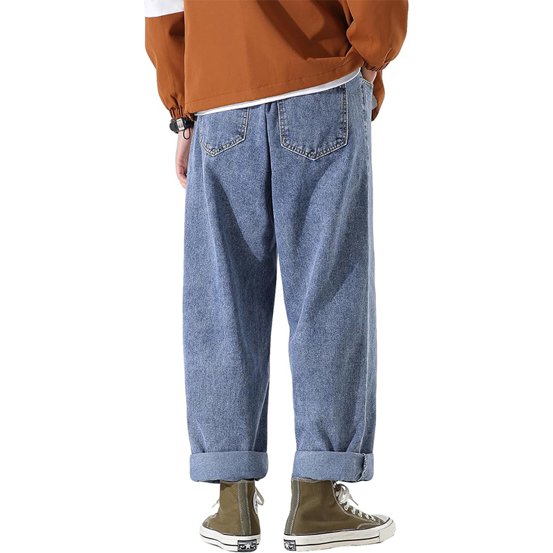 OEM ODM Custom Logo Print Casual Streetwear Men Jeans Baggy Pants Womens Denim Jeans Baggy Pants Jeans Men