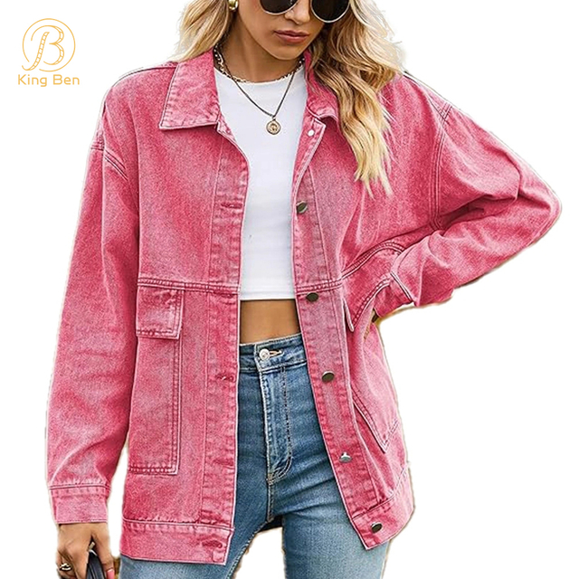 OEM ODM New Custom Women's Jean Top Multi Color Long Sleeve Fashion Denim Blouse Women's Soft Denim Shirt