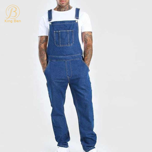 OEM ODM Wholesale Customized Washable Men's Denim Jumpsuit Oversized Casual Denim Jumpsuit Jean Factory