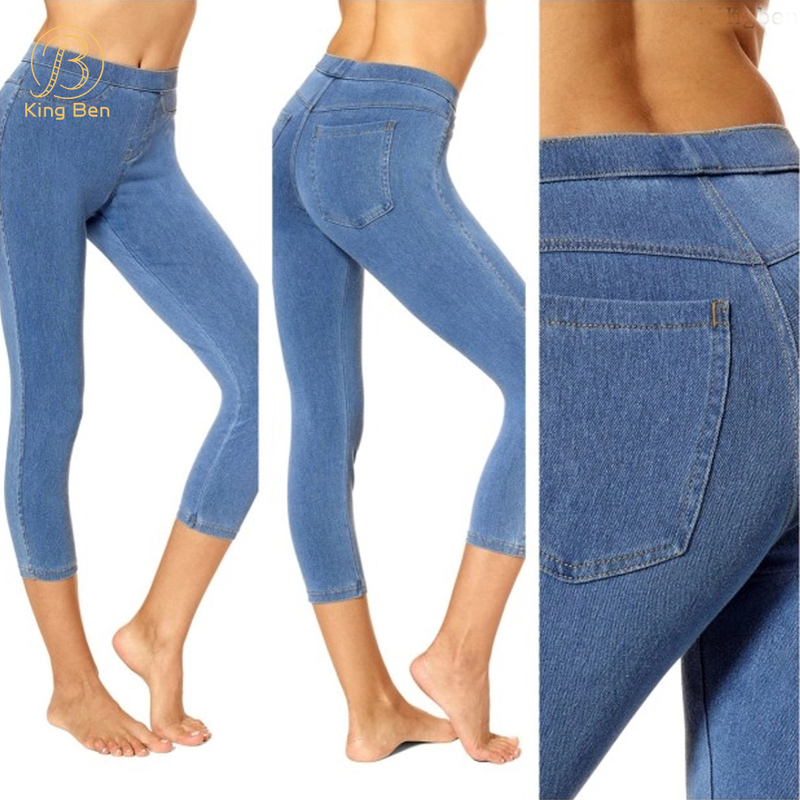 OEM ODM High Stretch Soft Cropped Lightweight Classic Casual Women Denim Pants