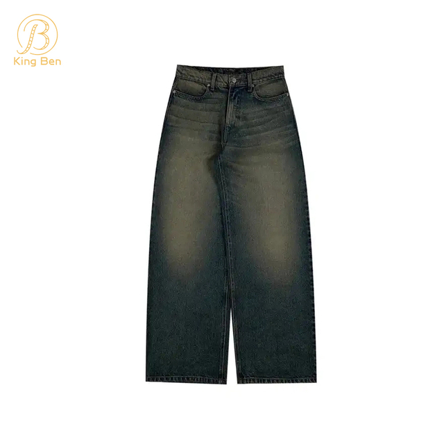 Welcome OEM ODM New Arrival Women Fashion High Quality White Loose Fit Denim Jean Pants Factory