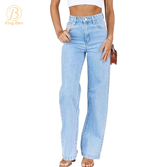 OEM ODM Manufacturer Loose High Waist Fashion Wide Leg Jeans For Women