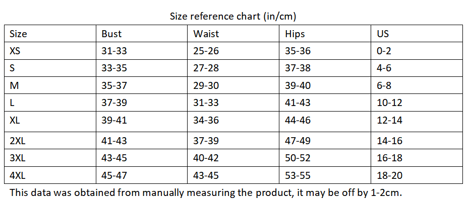 size reference table