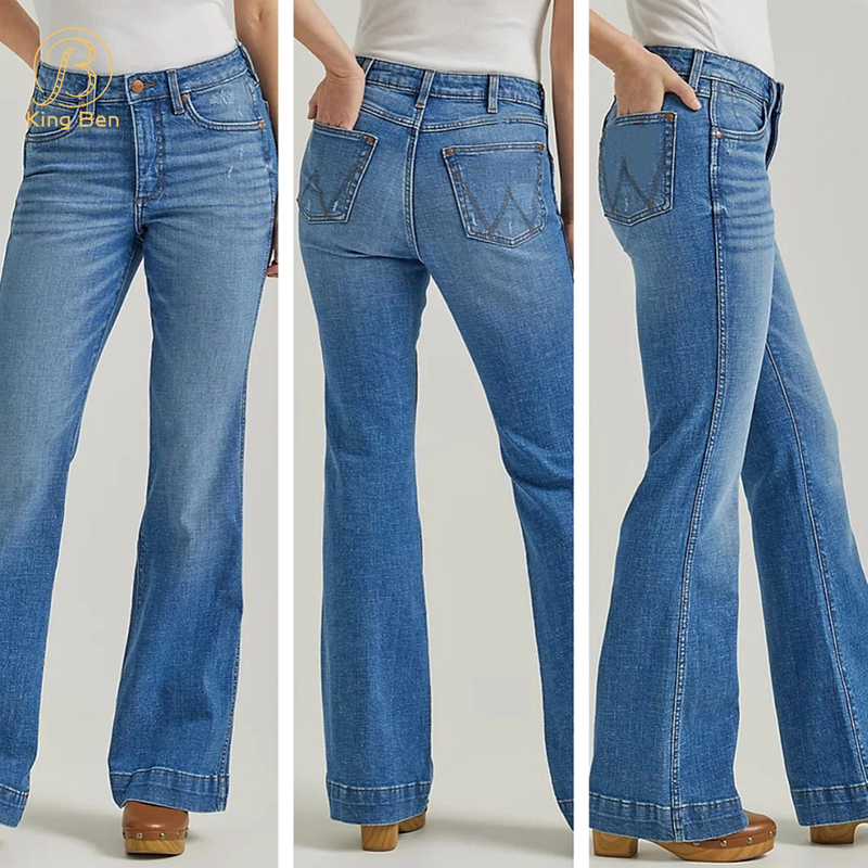 Welcome OEM ODM Women’s high rise denim jeans flare jeans for women online