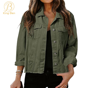 OEM ODM Denim Jacket For Women With Button Closure Classic Cut Denim Jacket Woman Denim Jacket