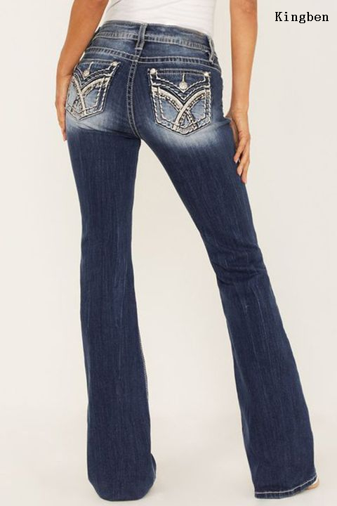 OEM ODM Women’s low waist denim jeans flare jeans for women